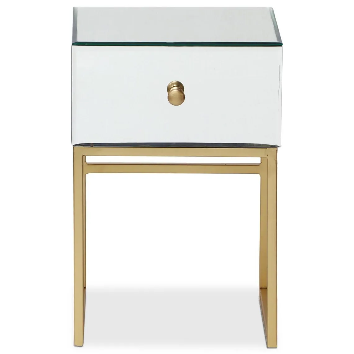 Lot De 2 Tables De Chevet 1 Tiroir NARCISSO Miroir Or | 3 Suisses