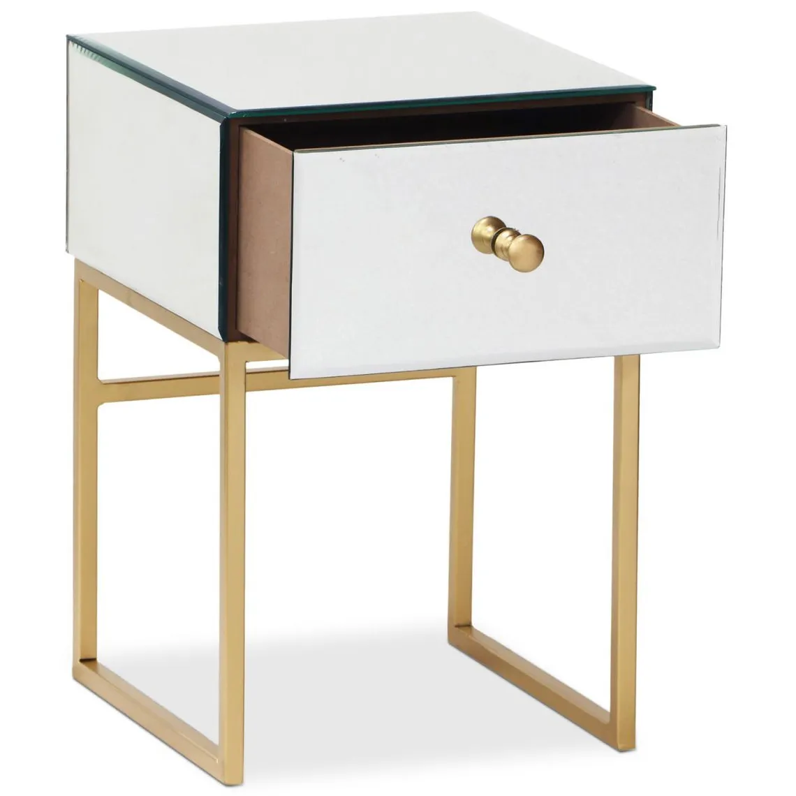 Lot De 2 Tables De Chevet 1 Tiroir NARCISSO Miroir Or | 3 Suisses