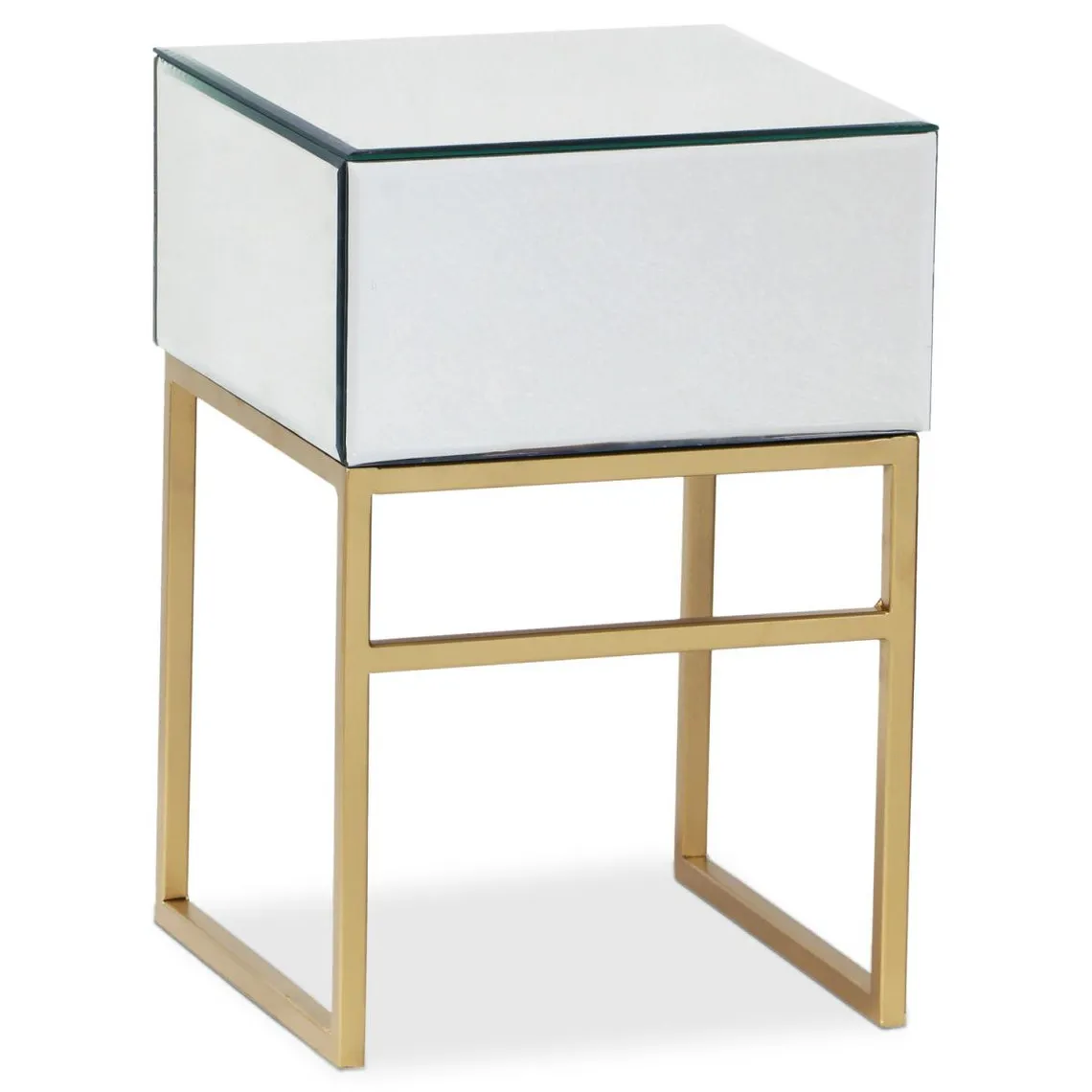 Lot De 2 Tables De Chevet 1 Tiroir NARCISSO Miroir Or | 3 Suisses